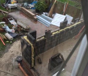 2 storey extension by builders in Chesterfield